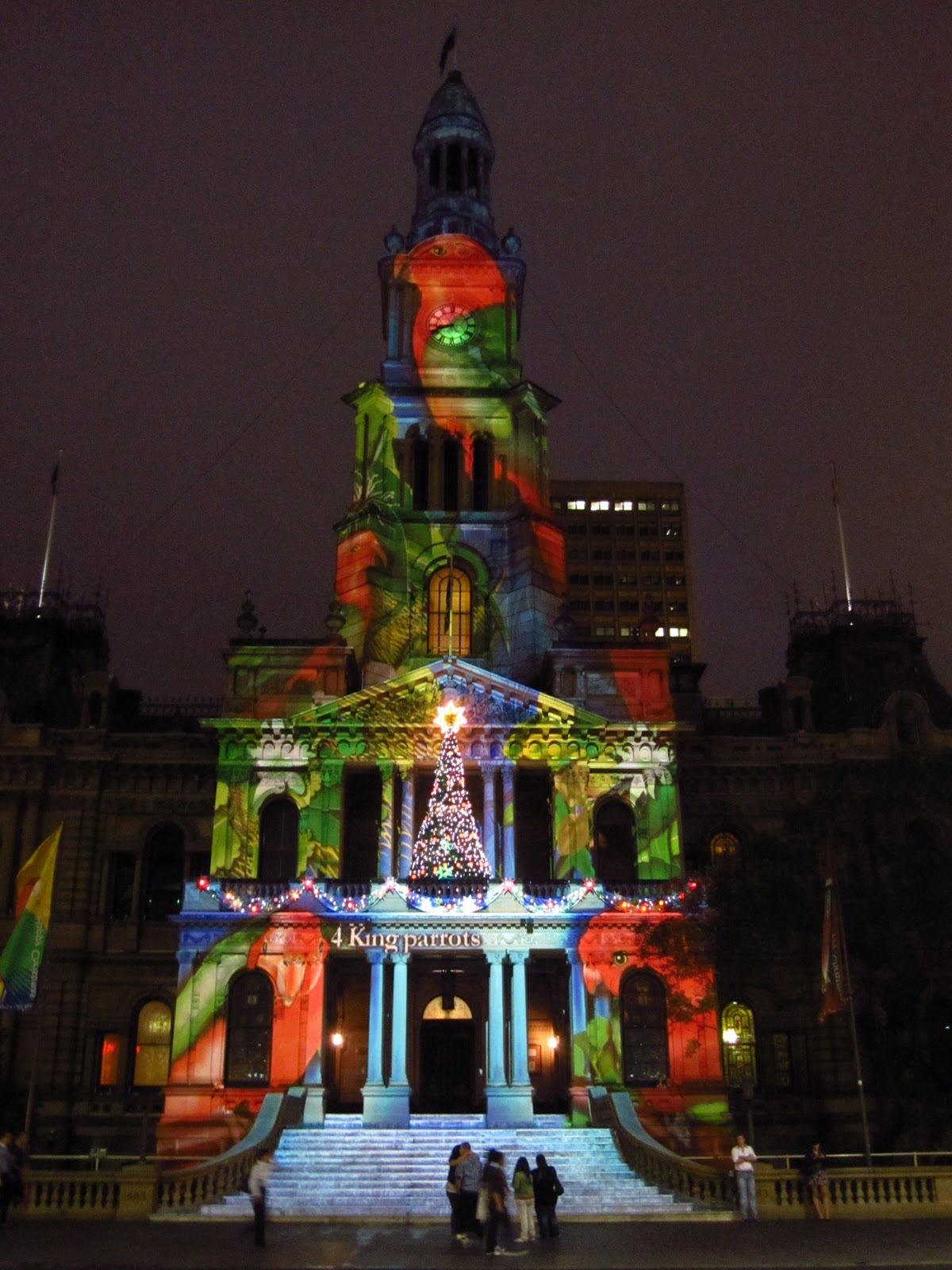 Sydney City and Suburbs Sydney Town Hall, Christmas Night Lights