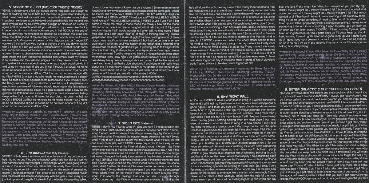 Encarte Kid Cudi Man on the Moon The End of Day (Deluxe Edition