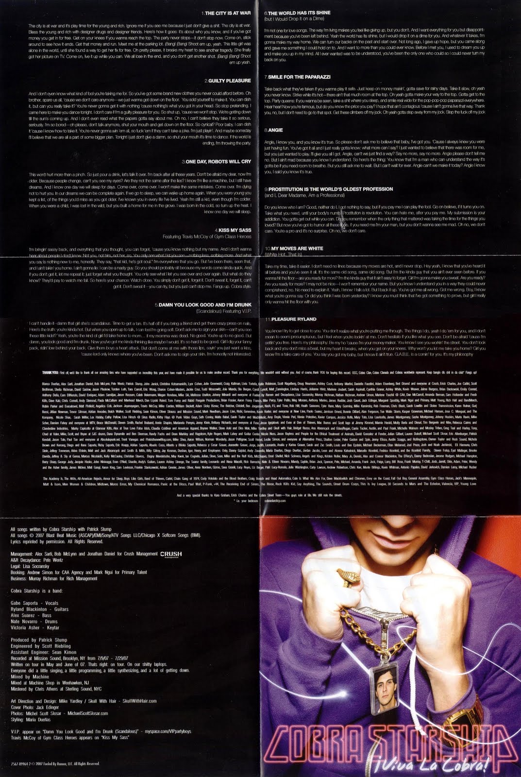 Encarte Cobra Starship ¡ Viva La Cobra! Encartes Pop