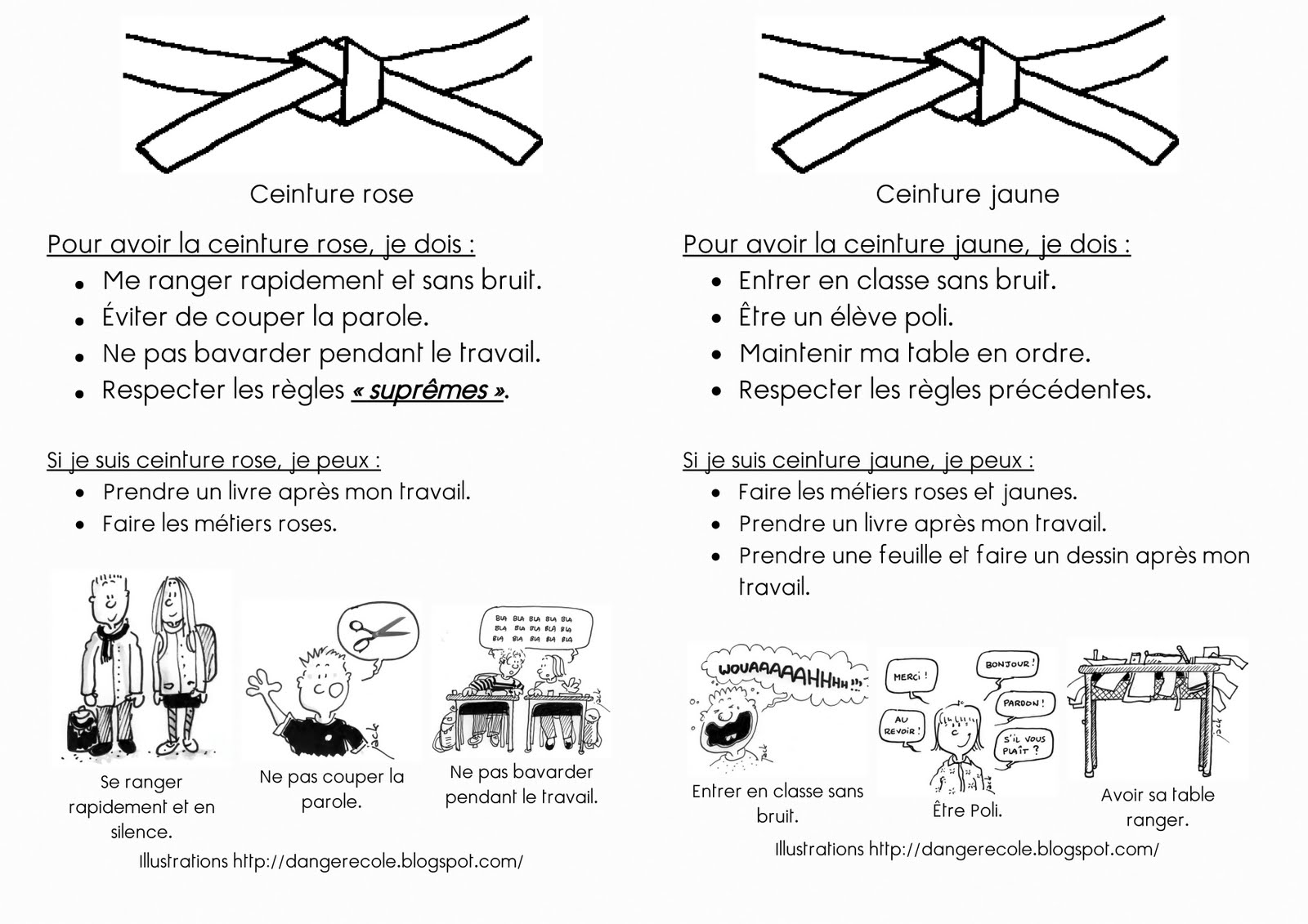danger école: ceinture