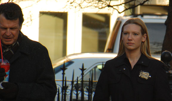 Fringe's John Noble and Anna Torv filming in NYC with a Slusho!