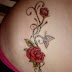 Rose Tattoo With Butterfly Tattoo Design