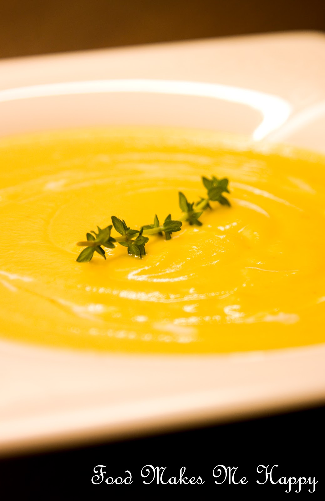 Food Makes Me Happy Thyme Infused Steam Pumpkin Soup