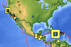 Today's USGS map at http://earthquake.usgs.gov/earthquakes/recenteqsww/Maps/region/N_America_eqs.php cropped
