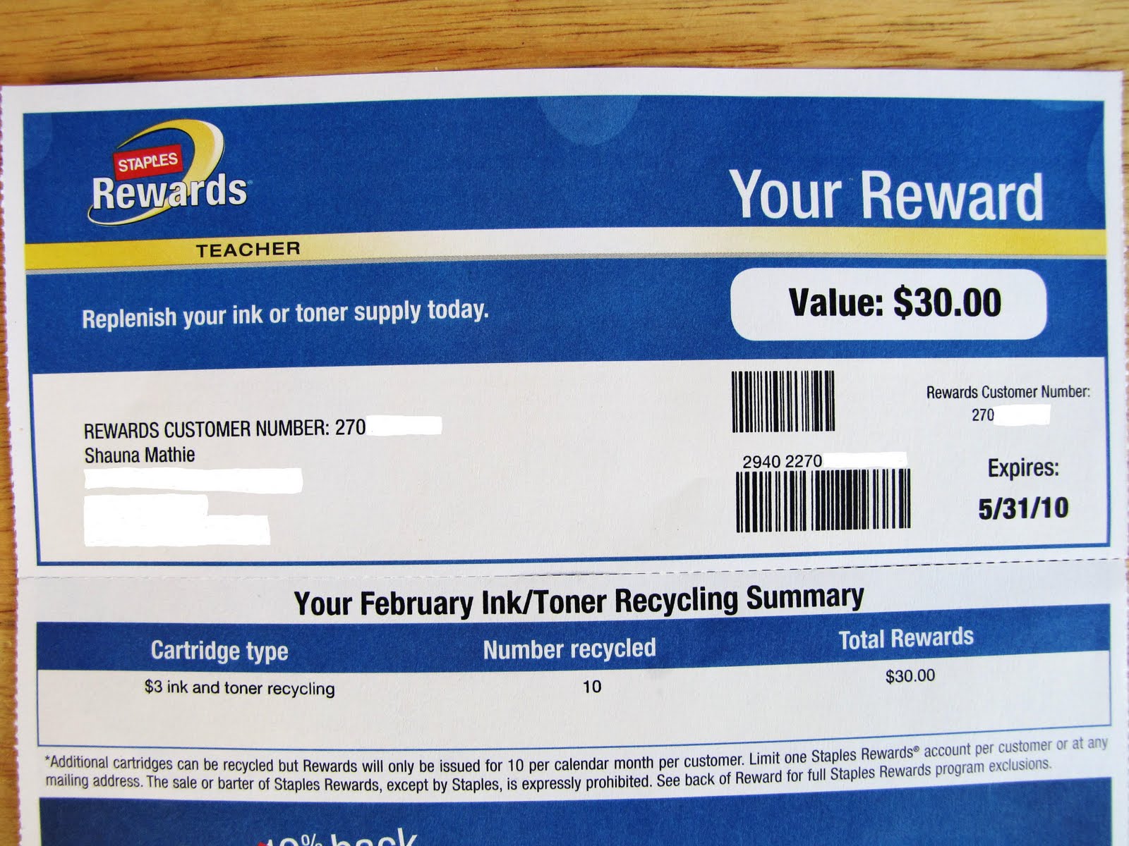 Staples Toner Recycling Shipping Label Pensandpieces