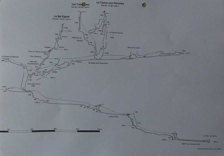 Topographie grotte de la diau