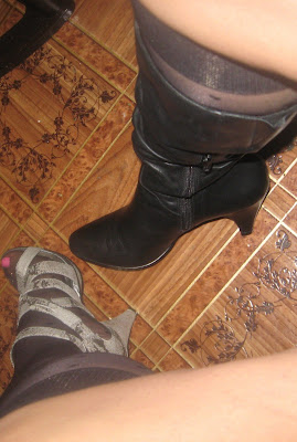 black nylon knee highs