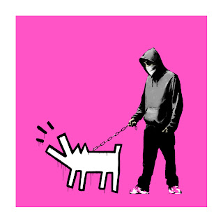 Banksy Choose Your Weapon Print Bright Pink