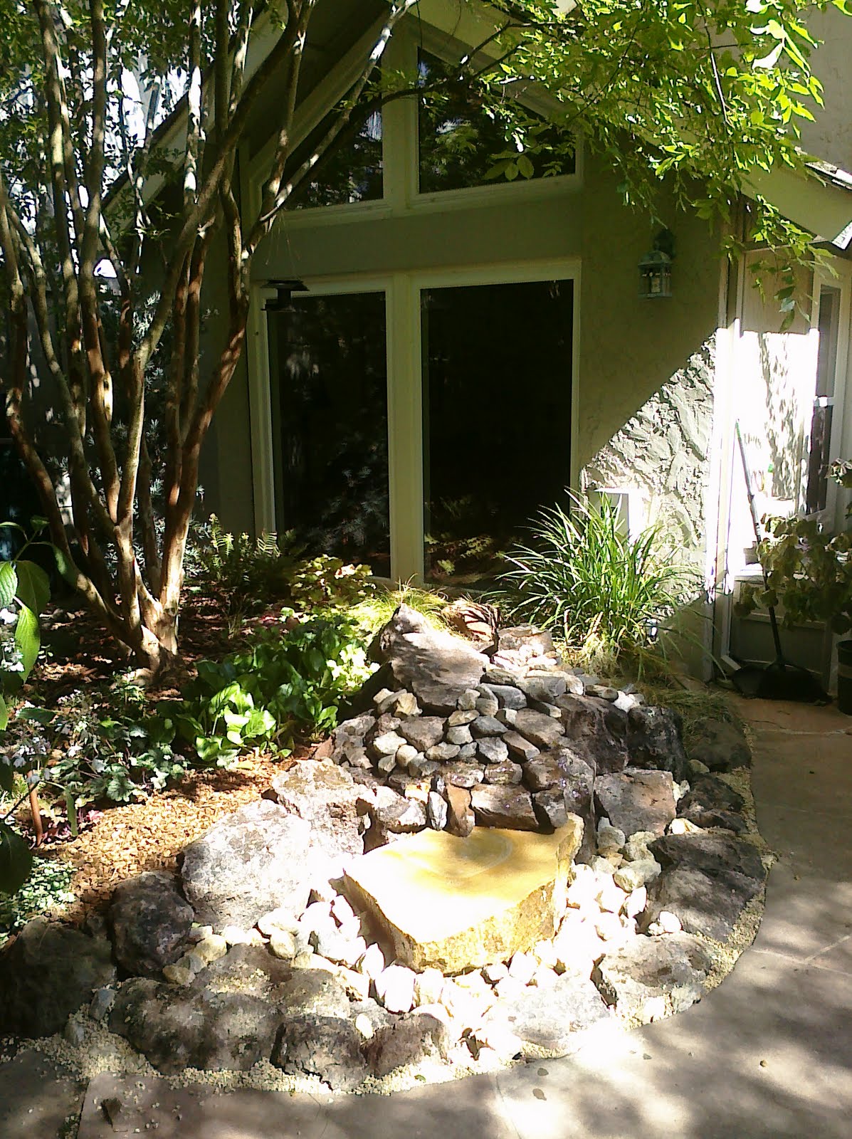 Plant Native Designs: Backyard Rock Water Feature : Sunnyvale, Ca.