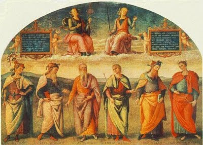 Pietro Perugino nel Collegio del Cambio a Perugia: Allegoria della Prudenza e della Giustizia