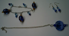 blue set of jewellery