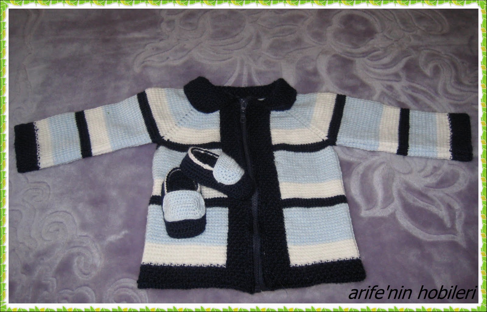 ARİFE�NİN HOBİLERİ TUNUS İŞİ ERKEK BEBEK HIRKASI VE PAPUÇLARI