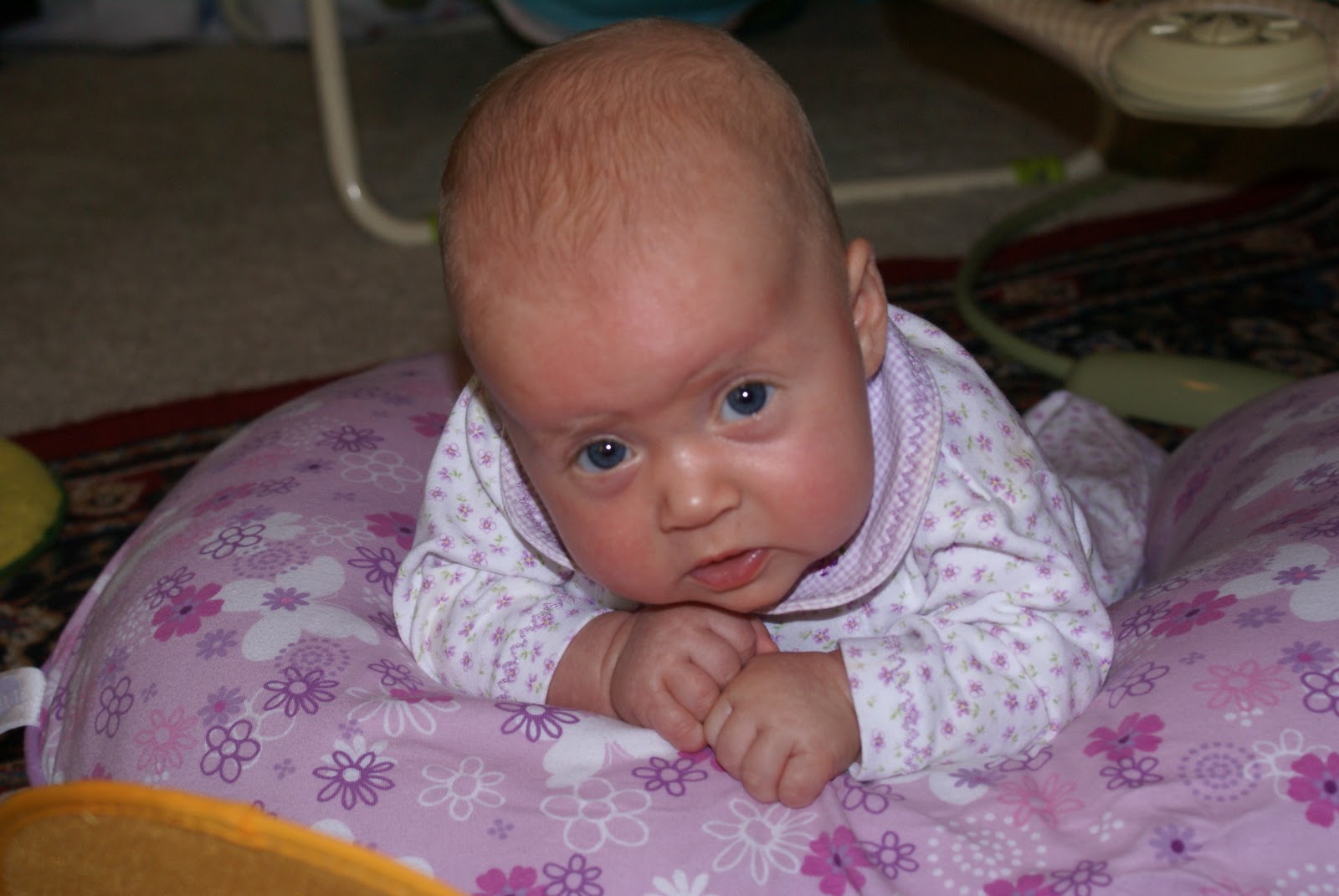 Collins and Claire Roddy Tummy Time at 4 Months Old