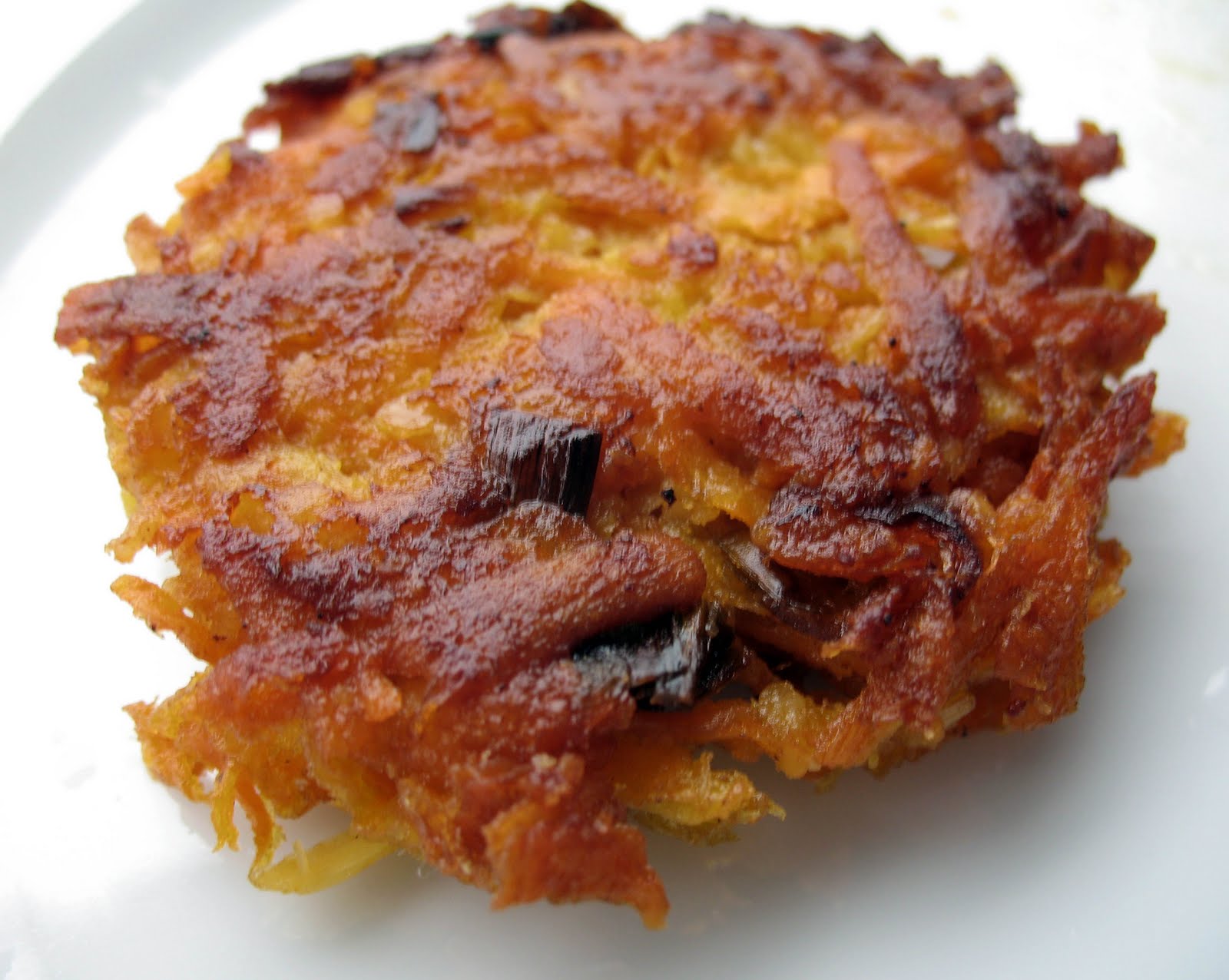 Sweet Potato Parsnip Latkes with Feta and Leeks Recipe mostly foodstuffs