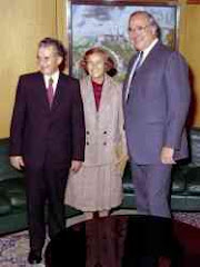Ceausescu alaturi de Helmut Kohl la Bonn in Germania anul 1984