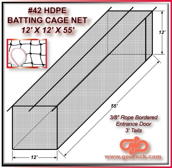 Gourock Netting Custom Nets New Sizes In 42 HDPE Batting Cage cag500-classic-small-folding-batting-cage-turtle-c-h-baseball