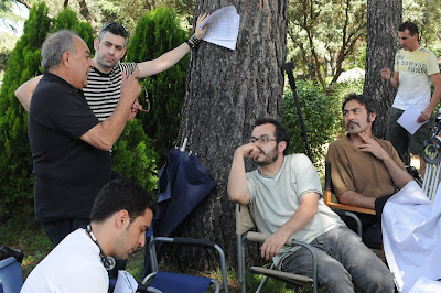 foto de rodaje con los directores y dop