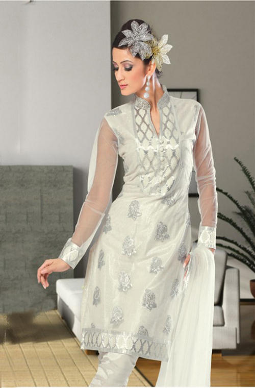 Funz Bite: White Salwar Suits Designs - 2011 Latest Charming Dresses