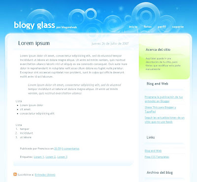 Bloggy Glass Blogger Template