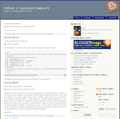 Typo XP 2.1 Blogger Template