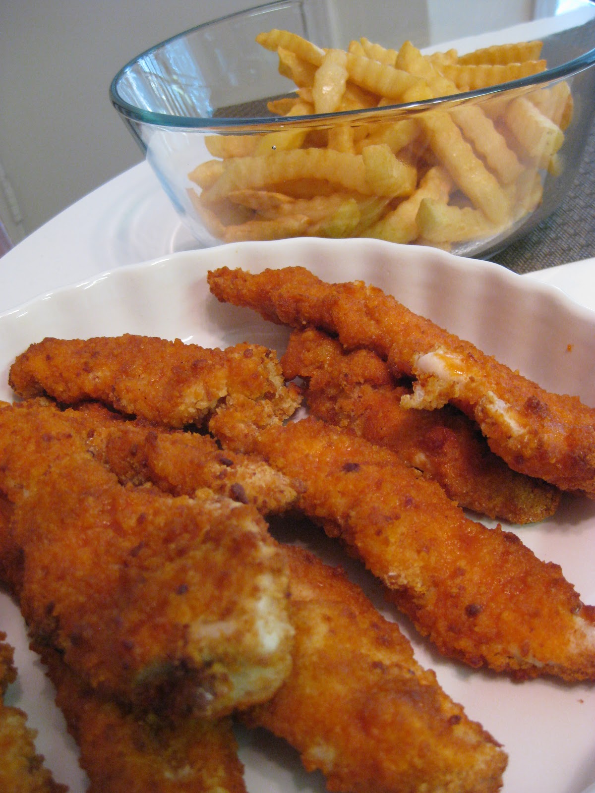Gluten Free Buffalo Chicken Fingers using Kinnikinnick Panko Style