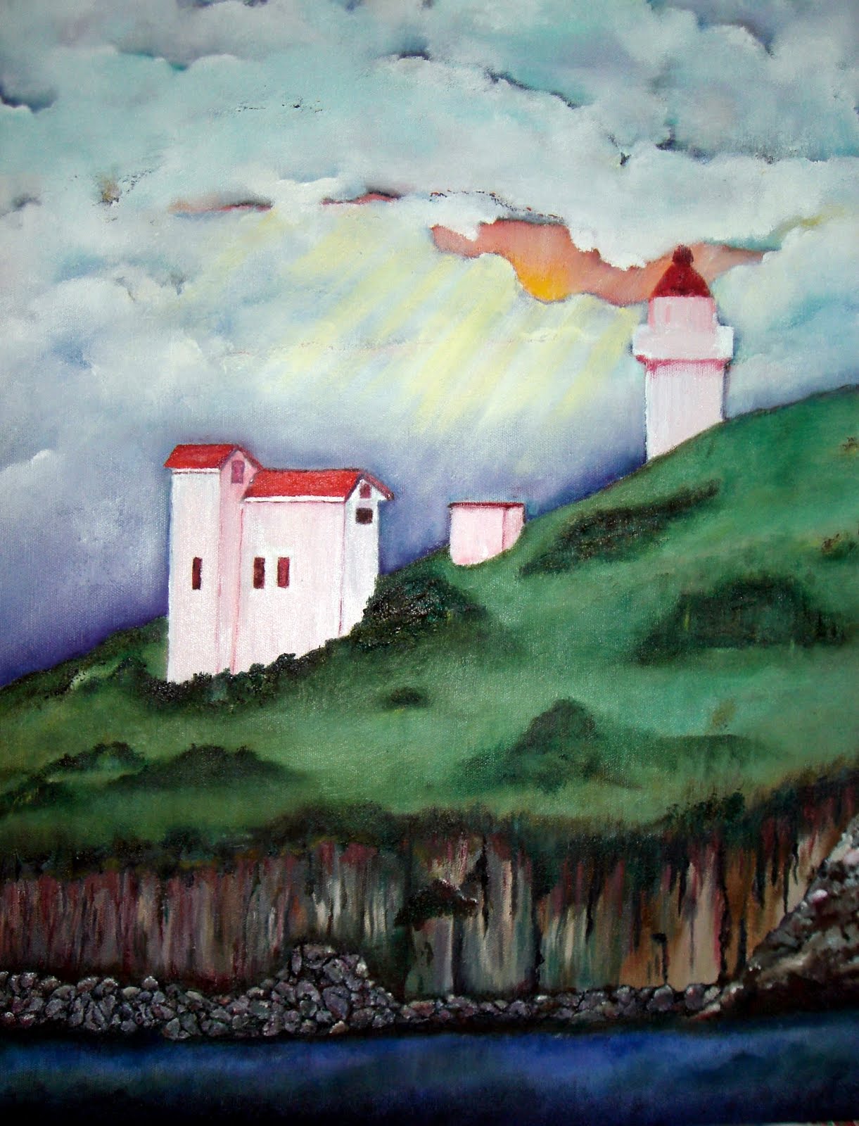 Nancy's Arts & Crafts Sunbeams through Clouds and Bob Ross Teaching