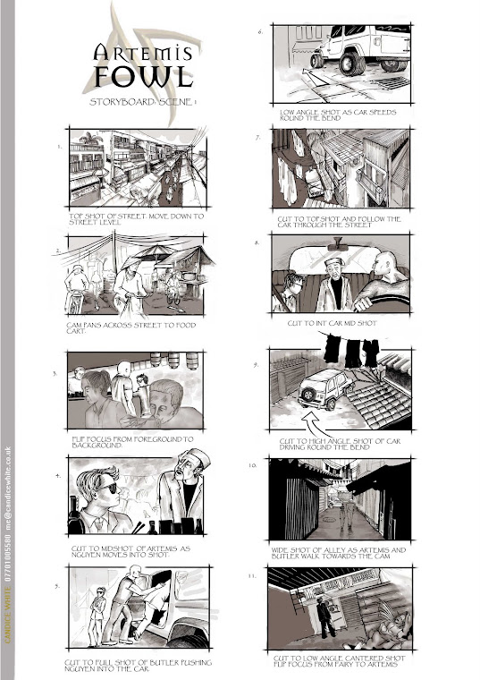 Storyboard of first scene for ARTEMIS FOWL