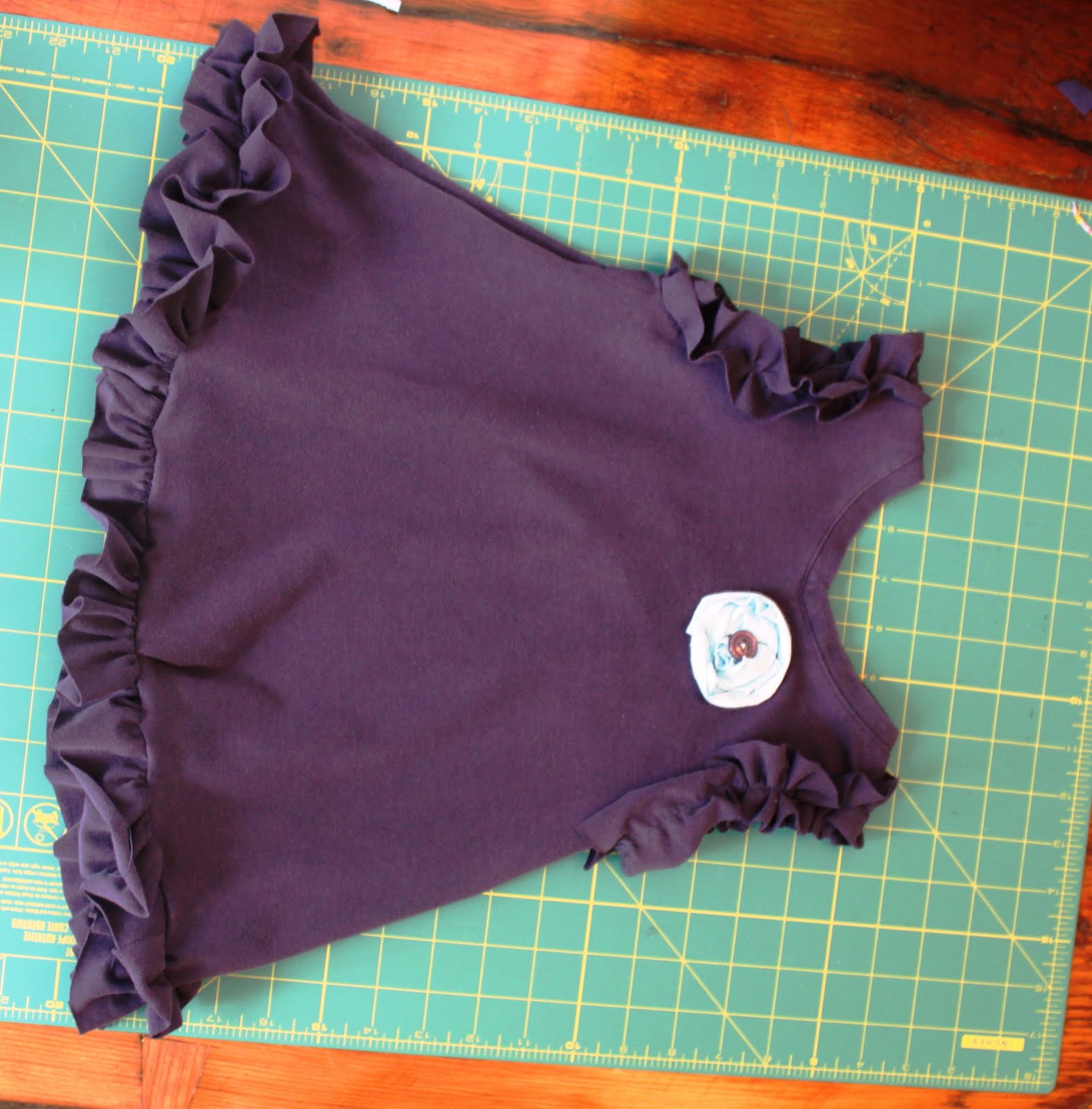 Under A Shady Tree Ruffled Toddler Dress Tutorial from Upcycled Tee Shirt
