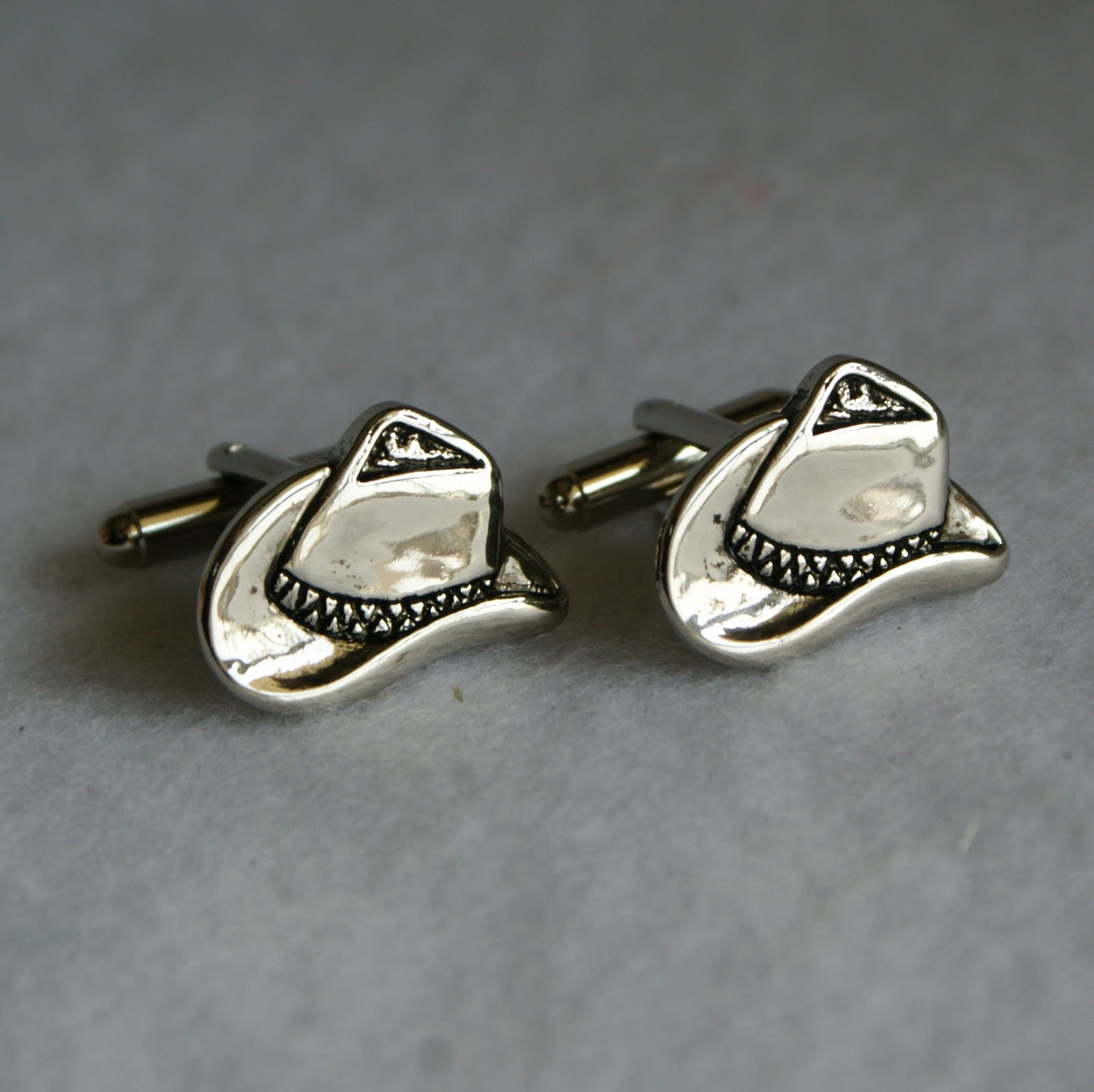 Cufflink Scene Chrome Cowboy Hat Cufflinks