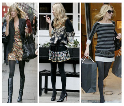 Looks Kate Moss con mini, mini vestidos