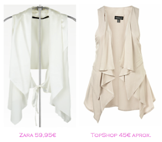 Chalecos: Zara 59,95€ - TopShop 45€