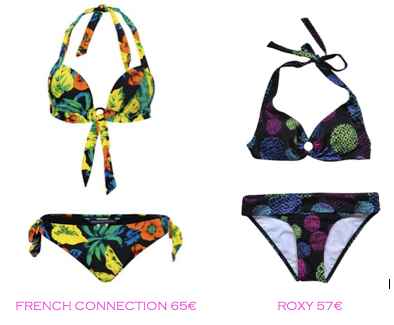 Comparativa precios bikinis para mucho pecho: French Connection 65€ vs Roxy 57€