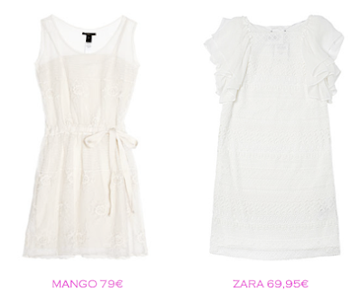 Comparativa precios: Vestidos lenceros: Mango 79€ vs Zara 69,95€