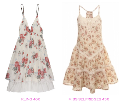 Comparativa precios: Vestidos print floral: Kling 40€ vs Miss Selfridges 45€