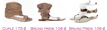 Comparativa precios 2010: Sandalias planas militares: Cuplé 175€ - Bruno Premi 106€ - Bruno Premi 106€