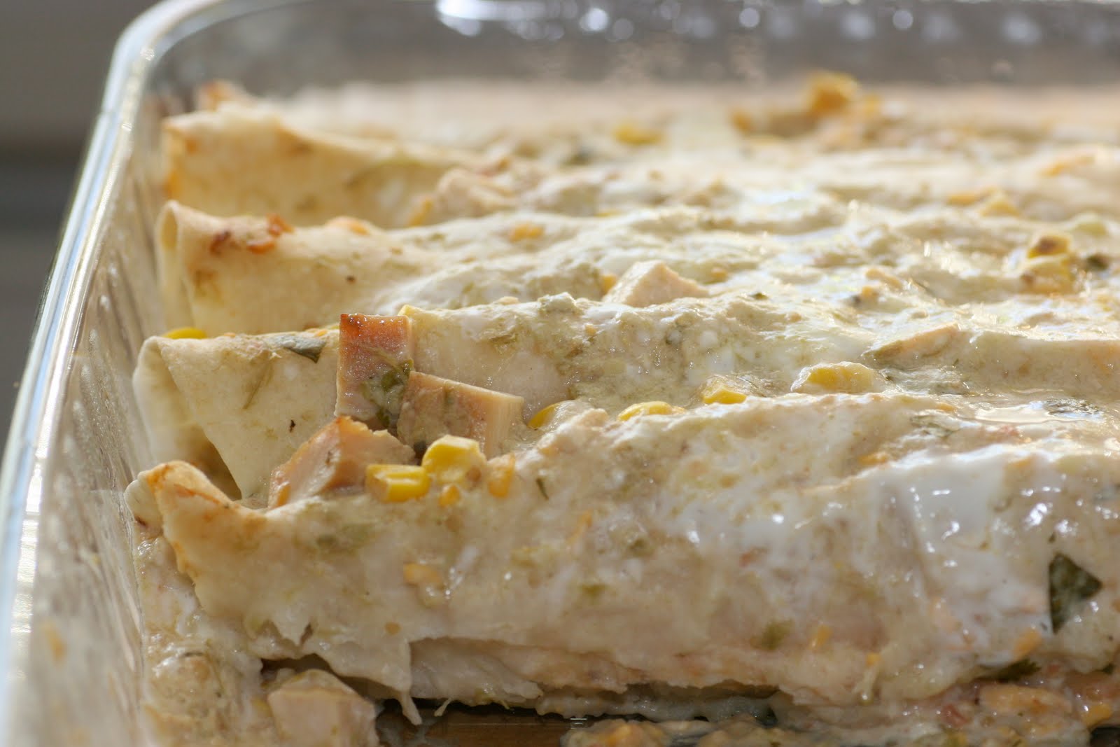 Gullo Goodies Enchiladas with Sour Cream Salsa Verde Sauce