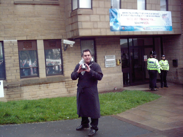 Filming the BNP outside Halifax Police Station