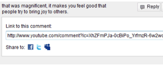 Link to a YouTube Comment