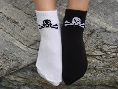 "Pirate" Skull & Crossbones Ankle Socks (in black or white)
