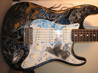 My guitar i painted and engraved this summer