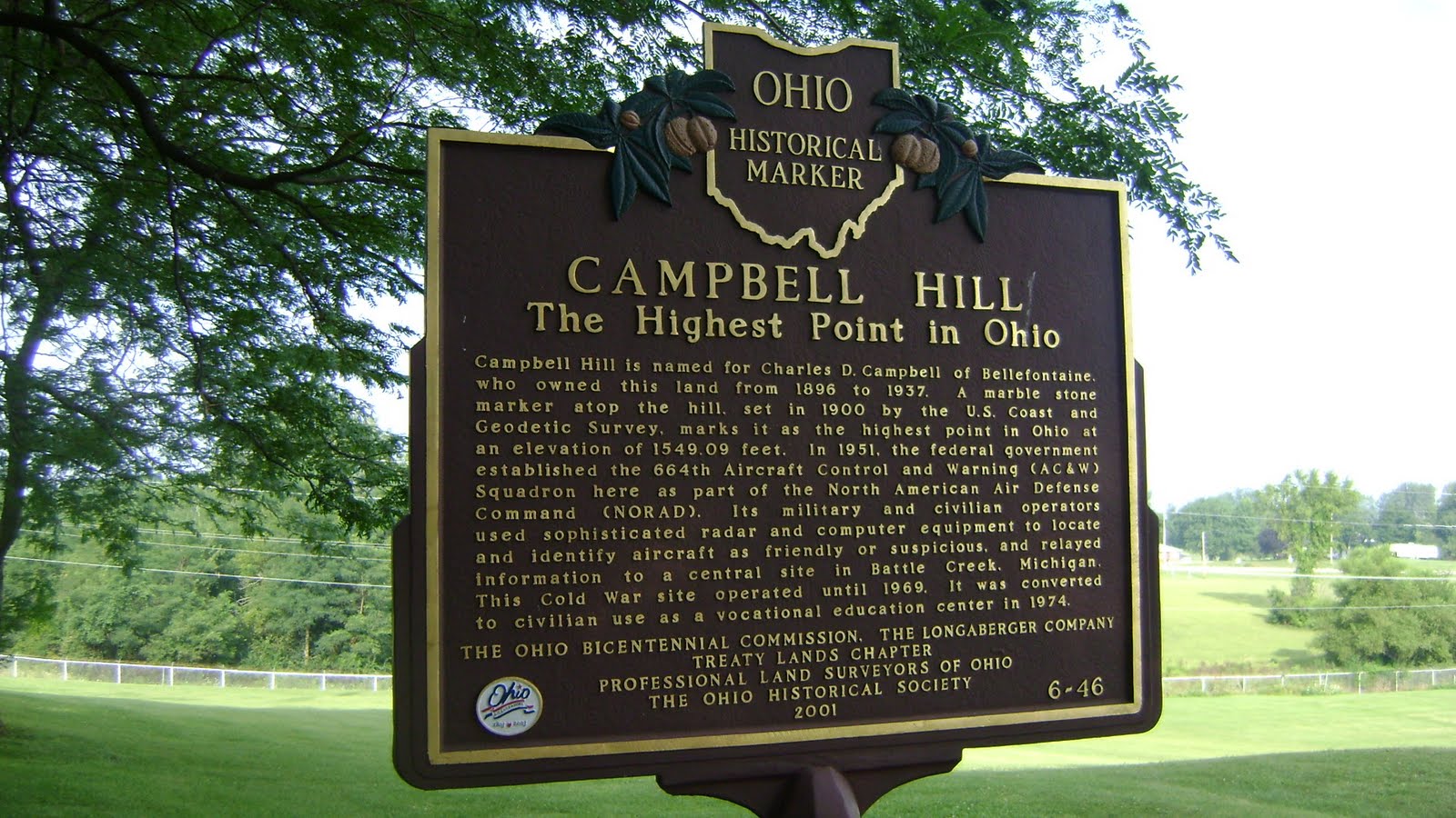 Trish, Alex, and Sage Highpoint Ohio. Campbell Hill (1549 ft). August