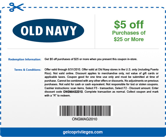 Easy Frugal Living: Old Navy Printable Coupon
