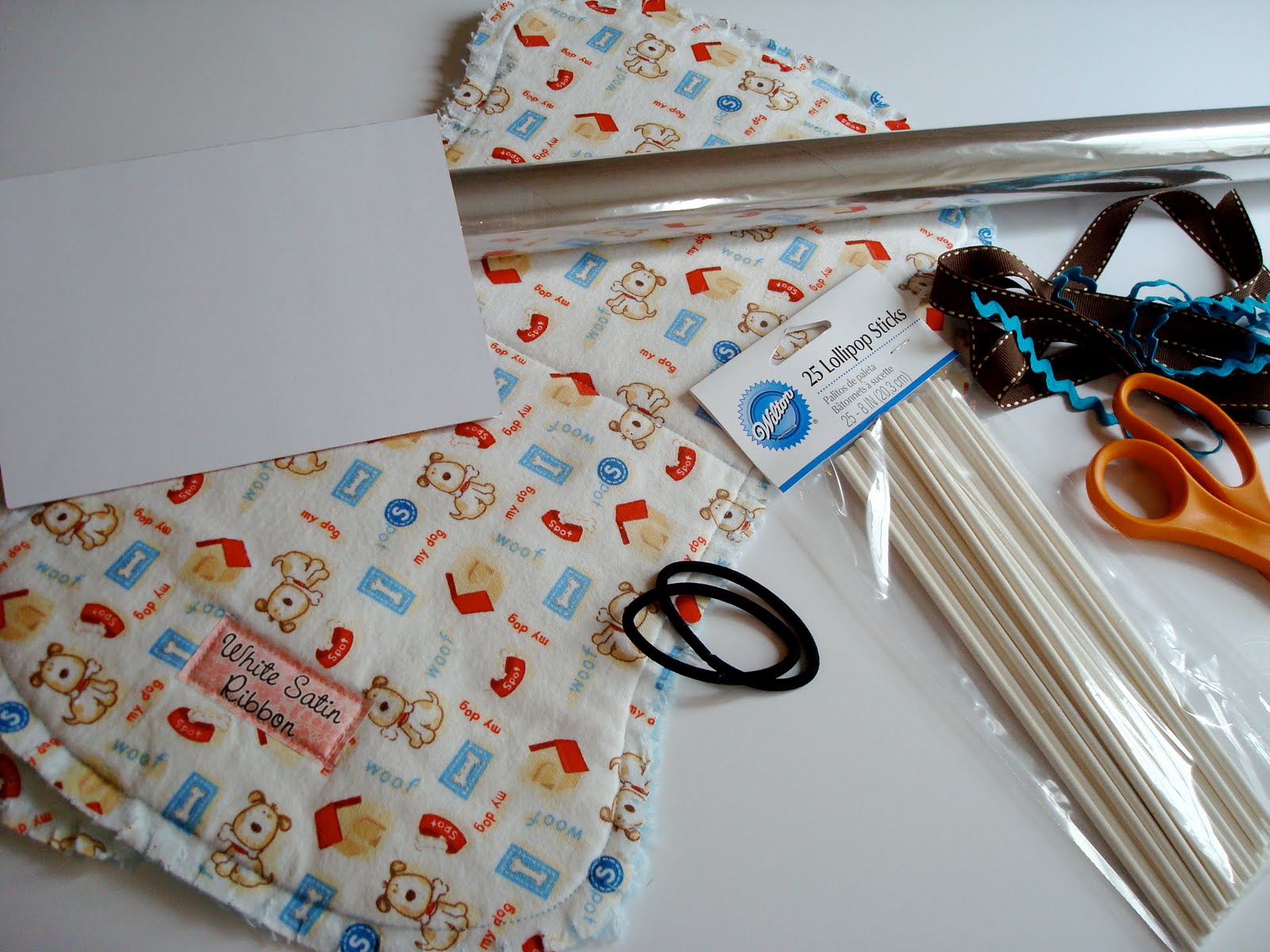 White Satin Ribbon Lollipop Burp Cloth Tutorial