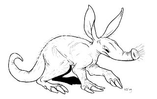 Cartoon drawing aardvark