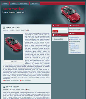3 column wordpress car blog theme