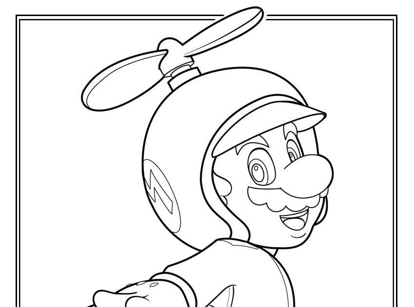 jimbo's Coloring Pages Mario Propeller suit wii coloring page