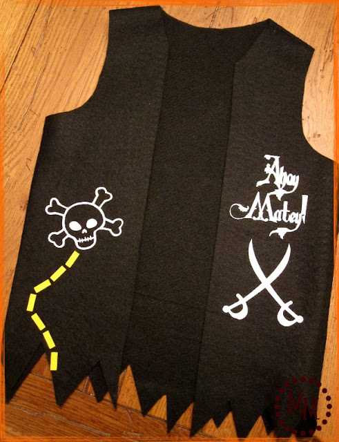 DIY Toddler Pirate Costume - front of pirate vest
