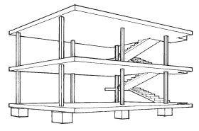 Grid based column structure, le Corbusier