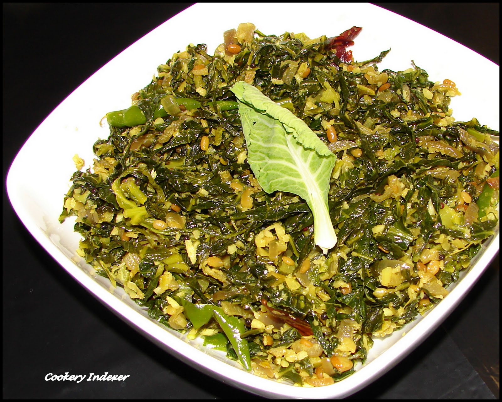 ! Regional Indian Cuisine Blogroll ! Collard Greens Thoran (Stirfry