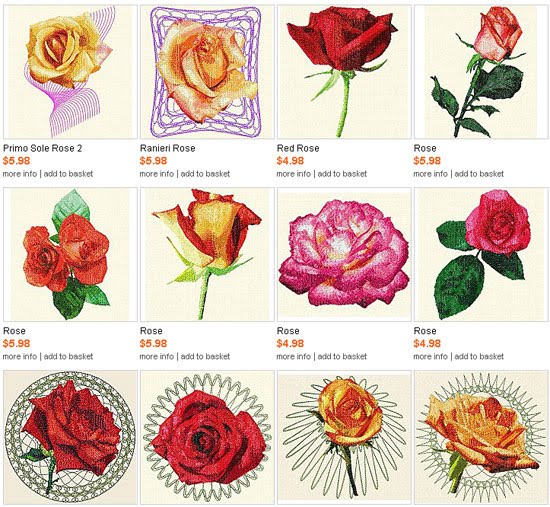 Roses machine embroidery designs